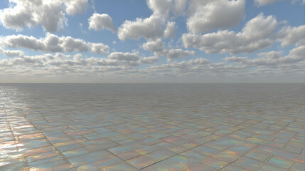 terrain shifting like ocean waves across a grid floor