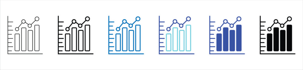 Business Analytics and Growth Chart Icon Set – Data Analysis Concept
