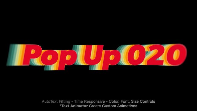 Pop Up Text Overlay (20) Editable Color, Font & Animation | Easy Animator Controls to Create Custom Text Animations

