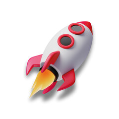 3D Startup Icon Render – Business Launch Illustration for App, Web, and Presentation Design
