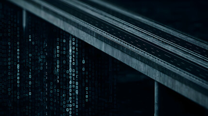 made of transparent circuitry extending into a mist of electric chaos