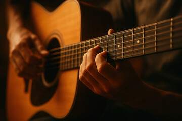 Obraz premium Person playing guitar.