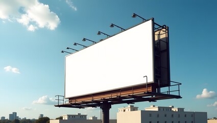 Commercial Display Mockup: Blank Billboard in the City