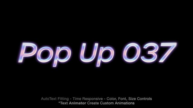 Pop Up Text Overlay (37) Editable Color, Font & Animation | Easy Animator Controls to Create Custom Text Animations
