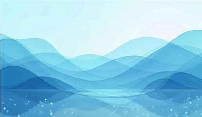 Abstract blue wave background with flowing lines and soft water-inspired design