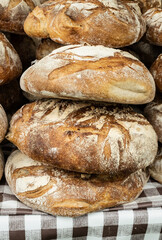 Organic Bread Loaves On Sale At An Artisan Food Market