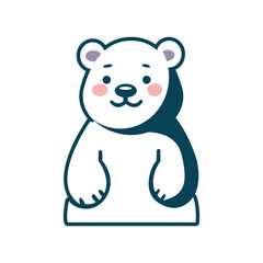 Cartoon polar bear  logo Flashcards for kids to study