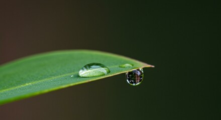 Water Droplet on Leaf Edge &ndash; Macro Nature Photography