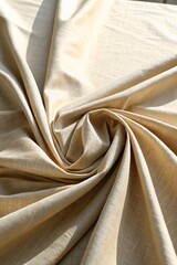soft beige linen fabric background, natural folds, diffused daylight, top view, high resolution, photorealistic