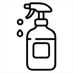Obraz premium Sanitizer spray bottle icon line art isolated on a white background. Perfect for use in beauty branding, skincare packaging design, cosmetic advertising, promotional materials, social media content.