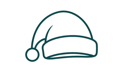 Isolated Santa Hat Outline