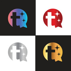 Obraz premium Letter T logo, T logo, AI logo set, modern and minimal design, tech-inspired, colorful icons and symbols, suitable for artificial intelligence, innovation, branding, startups, and digital identity.