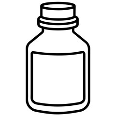 Pharmacy Bottle Outline Vector