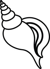 Minimalist Shankh vector with elegant spiral outline
