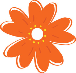 orange spring flower nature icon