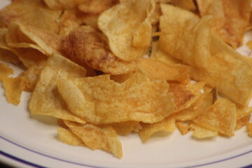 Crispy Potato Chips Close Up