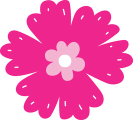Fototapeta premium Pink Flower Sticker Transparent Background