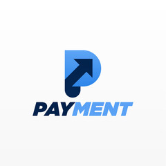 Payment logo design template with unique letter P