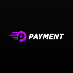Payment logo design template with unique letter P