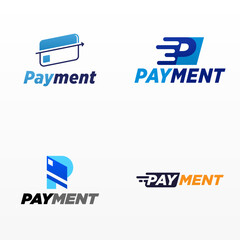 Payment logo design template with unique letter P
