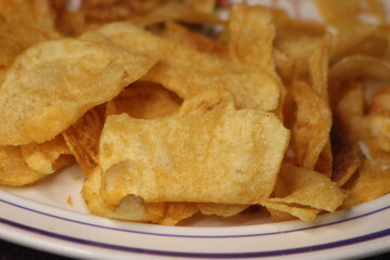 Crispy Potato Chips Close Up