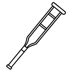 Simple Crutch Icon Drawing