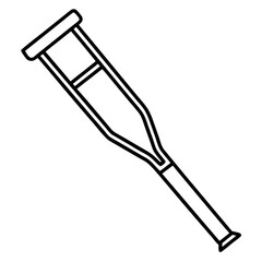 Simple Crutch Icon Drawing
