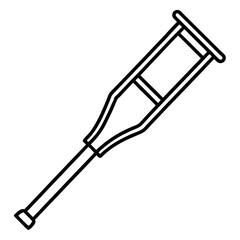 Simple Crutch Icon Drawing