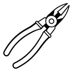 Precision Wire Cutter Line Art Illustration