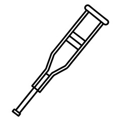 Simple Crutch Icon Drawing