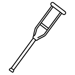 Simple Crutch Icon Drawing