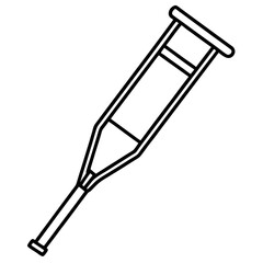 Simple Crutch Icon Drawing