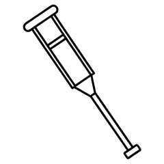 Simple Crutch Icon Drawing