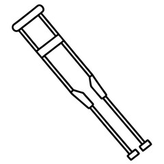 Simple Crutch Icon Drawing