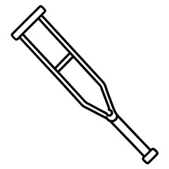 Simple Crutch Icon Drawing