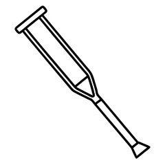 Simple Crutch Icon Drawing