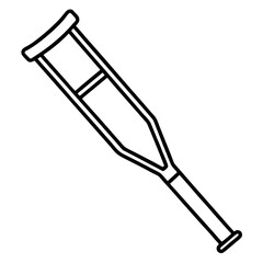 Simple Crutch Icon Drawing