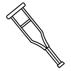 Simple Crutch Icon Drawing