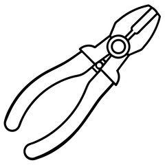 Precision Wire Cutter Line Art Illustration