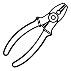 Precision Wire Cutter Line Art Illustration