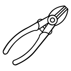 Precision Wire Cutter Line Art Illustration