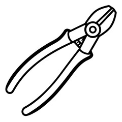 Precision Wire Cutter Line Art Illustration