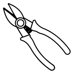 Precision Wire Cutter Line Art Illustration