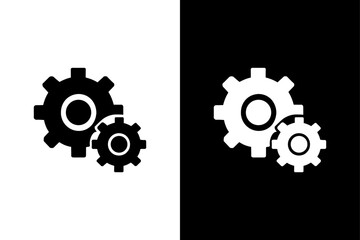 Minimalist Settings Icon Vector Black and White.