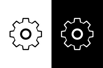 Vector Silhouette Settings Icon in Monochrome Style.