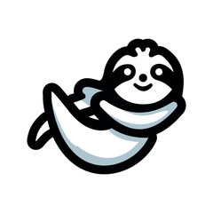 Obraz premium Sloth simple minimal vector symbol small 
