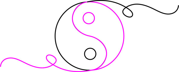 background ilustration line art yin and yang 