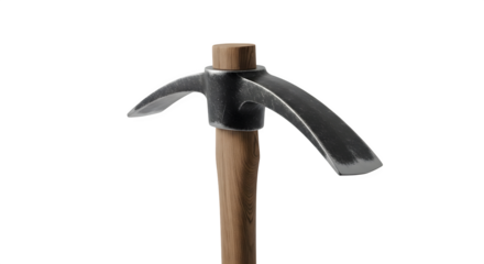 Mattock with Wooden Handle 3d rendered isolated on transparent background