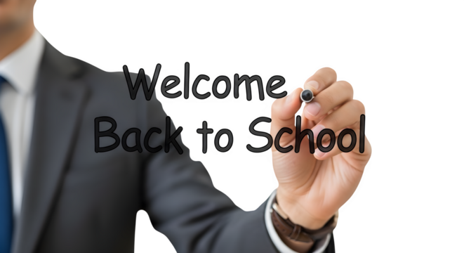 Welcome Back to School Message isolated on transparent background