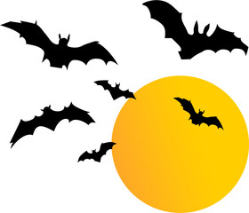 background ilustration vector bat in the dark night